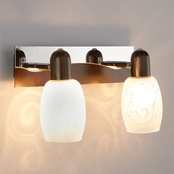 Бра с плафонами 60301/2 хром / венге Eurosvet Andre Бра с плафонами 60301/2 хром / венге Eurosvet Andre