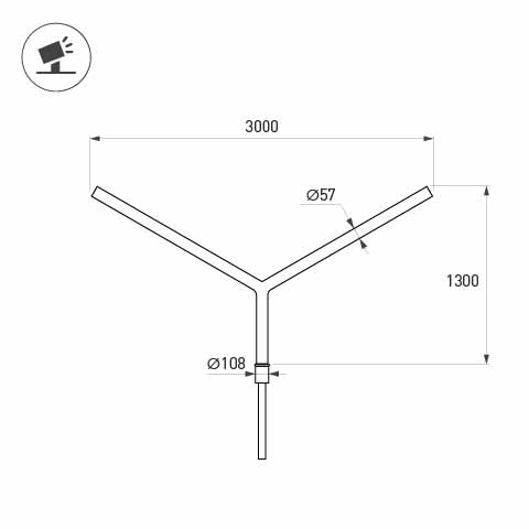 Arlight Кронштейн OXOR-SY2-3000x108-L1300 BLACK (Сталь)