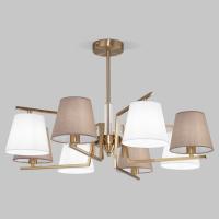 Потолочная люстра с тканевыми абажурами 60149/8 латунь Eurosvet Ozark