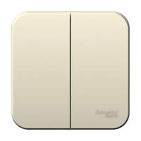 SE Blanca наруж Молочный Выключатель 2-клавишный, 6А, 250В