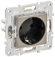 IEK SKANDY Никель Розетка с/з с защитными шторками 16А б/к SK-R06N