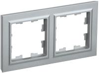 IEK BRITE Рамка 2-мест. РУ-2-БрА алюм.