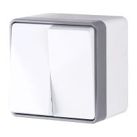 Выключатель двухклавишный влагозащищенный Gallant белый WL15-03-02