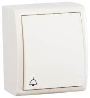 Simon 15 Aqua Бежевый Выключатель 1-клавишный кнопочный с символом "звонок" наружный, IP54