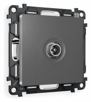 Комплект механизма TV розетки оконечной ALFA MA663010 Антрацит серый 50-870 MHz 1dB QUANT