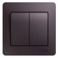 SE Glossa Сиреневый туман Выключатель 2-клавишный сх.5, 10AX (в сборе)