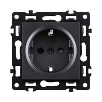 Розетка штепсельная SCHUKO 16A/250 В, черный Kollinger Asthetik AS-014BK