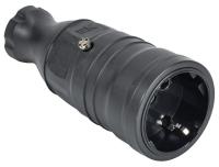 IEK OMEGA Розетка переносная РБп14-1-0м IP20 черная