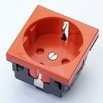 Legrand Mosaic Красная Розетка -2М с/з с замком