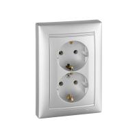 Legrand DIY Valena Алюм Розетка 2-ая с/з литая