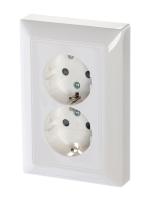 ABB BJB Basic 55 Бел Розетка 2-ая с/з моноблок, с защитными шторками