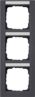 Gira E2 Антрацит Рамка 3-ая вертикальная с полем для надписи