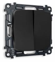 Комплект механизма 2-клавишного выключателя OMEGA MO803010 Черный матовый QUANT