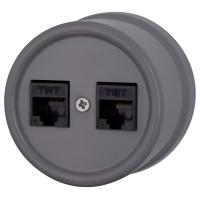 BIRONI Лизетта Пластик Титан Розетка RJ45 2-ая