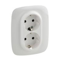 Legrand Valena ALLURE DIY Бел Розетка 2-ая с/з с защитными шторками, безвинт.зажим