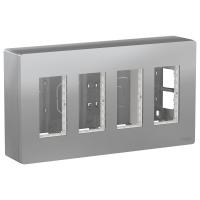 SE Unica System+ Алюминий Блок открытой установки 4х2