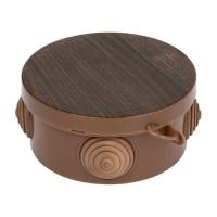 EKF PROxima Коробка распаячная КМР-040-038 с крышкой (65х40) 4 мембранных ввода тёмное дерево IP54