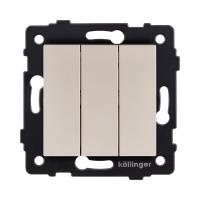 Выключатель 3-клавишный 10А/250В, золотой Kollinger REA-S-012GD для Aspekt, Eleganz, Reflex