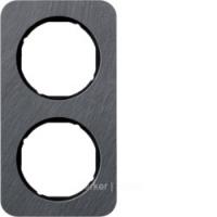 Berker R.1 Сланец/черный Рамка 2-местная