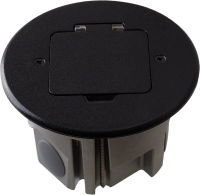 Лючок Surface 2 мод. (1 мод. 45х45 мм.), круглый, антрацит, IP44, (с уст. набором)