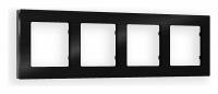 Рамка ALFA Platos (Черный Металл шлифованный) 4-ая AF550504