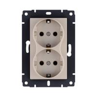 Розетка штепсельная SCHUKO двойная 16A/250 В, золотой Kollinger REA-032GD для Aspekt, Eleganz, Reflex