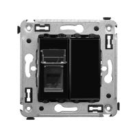 DKC Avanti Черный квадрат Розетка телефонная одинарная