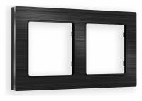 Рамка ALFA Platos (Черный Металл шлифованный) 2-ая AF550502