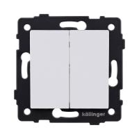 Выключатель кнопочный 2-клавишный 10А/250В, белый матовый Kollinger REA-S-011WM для Aspekt, Eleganz, Reflex