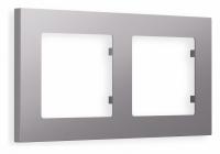 Рамка ALFA Techno (Сталь матовый) 2-ая AF220502