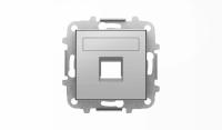 ABB SKY Нержавеющая сталь Накладка для 1-го суппорта/разъёма типа 2017... или 2018..., со шторками и полем для надписи