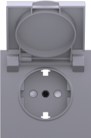Donel Накладка для розетки Schuko с заземлением, с крышкой, 16A 250 В~, серый графит, серия S08, DS45459
