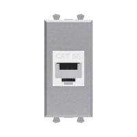 DKC Avanti Компьютерная розетка RJ-45 без шторки модульная, кат.5е, Закаленная сталь, 1 модуль