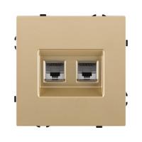 Розетка двойная Ethernet RJ45 Cat.6, золотой Kollinger Eclipse EC-018GD