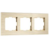 Рамка из металла на 3 поста АluMax шампань алюминий W0033511