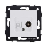 Розетка двойная TV (мама) + RJ45 Cat.6, белый матовый Kollinger REA-021WM для Aspekt, Eleganz, Reflex