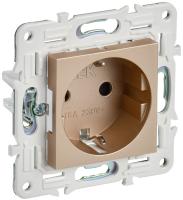 IEK SKANDY Песочный Розетка с/з с защитными шторками 16А б/к SK-R06Sa