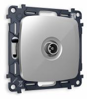 Комплект механизма TV розетки оконечной OMEGA MO413010 Серебро глянец 50-870 MHz 1dB QUANT