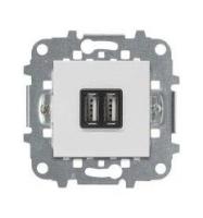 ABB NIE Zenit Бел Механизм USB зарядного устройства, 2М, 2х750 мА / 1х1500мА