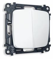 Комплект механизма 2-клавишного выключателя OMEGA MO123010 Белый матовый QUANT