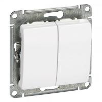 SE Glossa Бел Переключатель 2-клавишный, сх.6, 10АХ