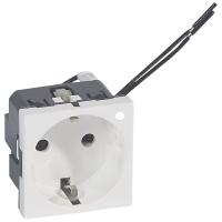 Legrand Mosaic Розетка 2К+З немецкий стандарт - 2 модуля, с индикатором