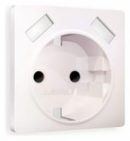 Лицевая панель ALFA (Жемчуг) для электрической розетки с заземлением со шторками 2USB A+A QUANT AP2090