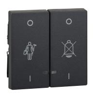 SE Merten SM Антрацит Две Клавиши "перечеркнутый звонок", "горничная" с окошком для свет. индикации