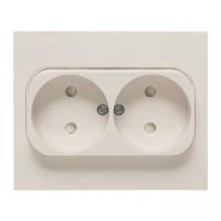 EKF PROxima Стокгольм Розетка 2-ая б/з 10А белая со шторками