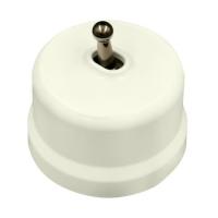 BIRONI Лизетта Пластик Слоновая кость Выключатель 1-кл (тумблерный), ручка Бронза