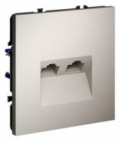 Розетка компьютерная встраиваемая VOLTUM S70 двойная RJ45+RJ45 кат.6, (кашемир)