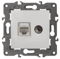 ЭРА 14-3110-01 Elegance Белый Розетка двойная RJ45+TV
