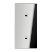 JUNG LS1912 Хром Центральная плата, 2 поста, для вертикальной установки, тумблеры 1+1,куб; метал. исполнение