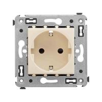 DKC Avanti Ванильная дымка Розетка 2P+E со шторками